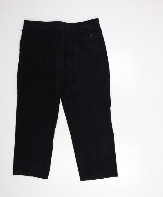Preworn Womens Black Corduroy Trousers Size 36 in L26 in
