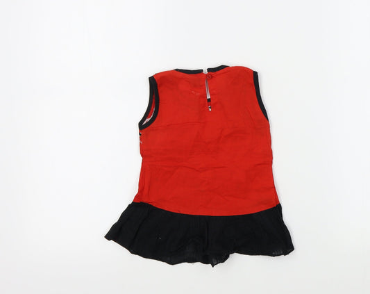 alam's Girls Red Floral A-Line Size 18 Months