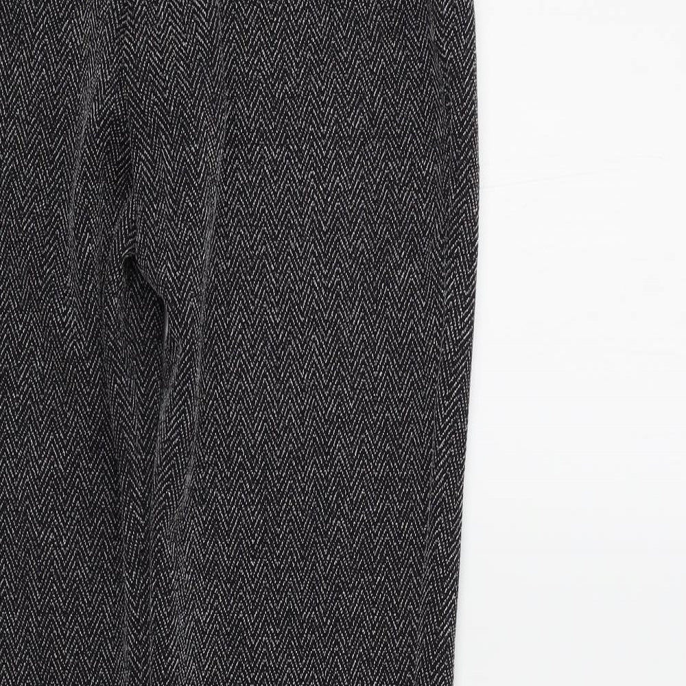 Preworn Womens Black Geometric Trousers Size 10 L29 in