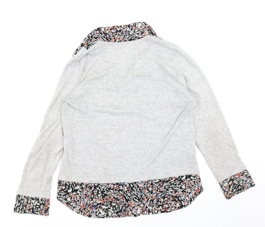 Festa Womens Grey Floral Pullover Jumper Size 14