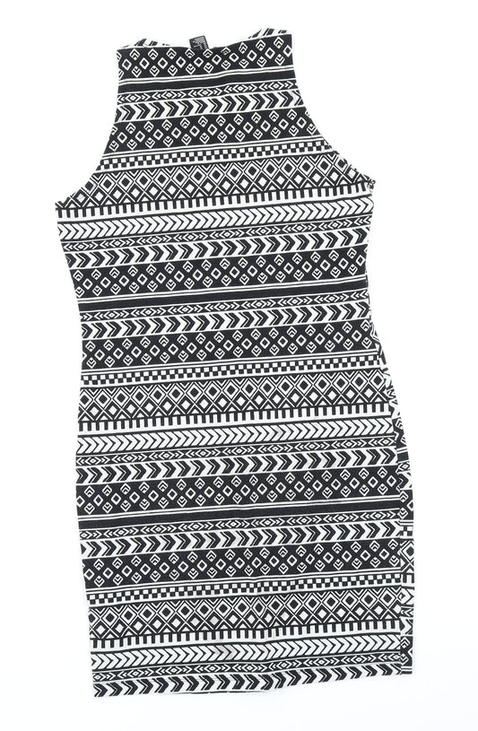 FOREVER 21 Womens Black Fair Isle Bodycon Size M