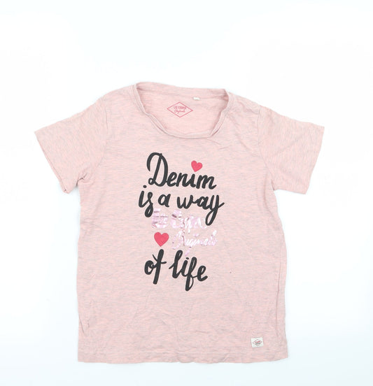 Lee Cooper Girls Pink Basic T-Shirt Size 12-13 Years