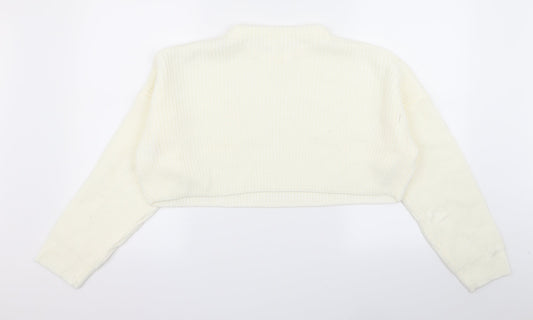 Missguided Womens White Pullover Jumper Size M
