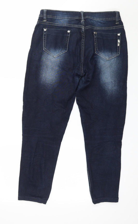 Preworn Womens Blue Denim Tapered Jeans Size 34 in L26 in