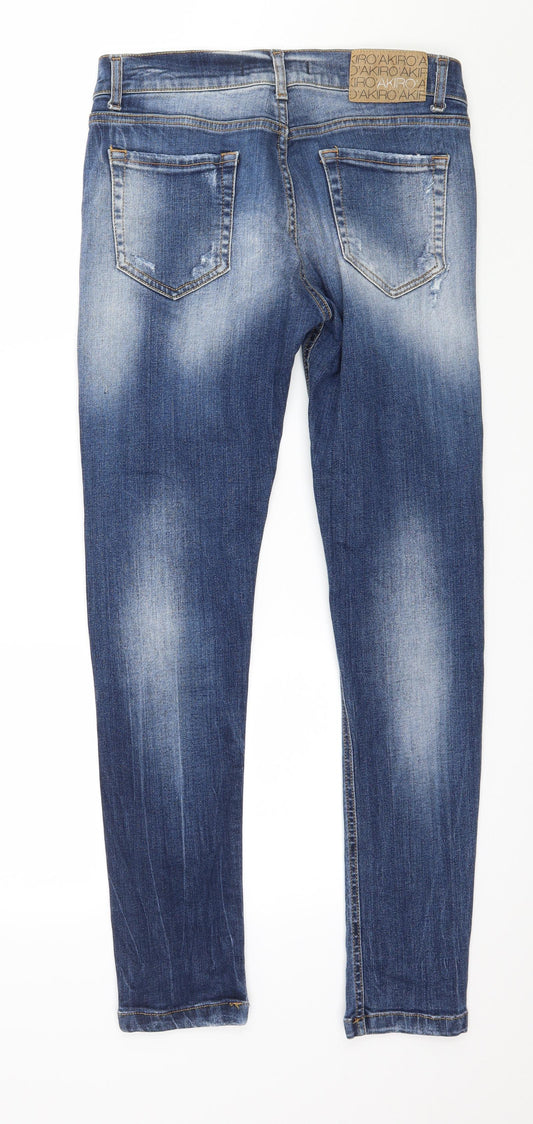 Akiro Womens Blue Denim Skinny Jeans Size 32 in L29 in