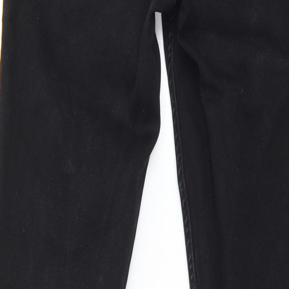 Brand and care label for Denim & Co. women’s black denim skinny jeans, size UK 8, 26-inch leg