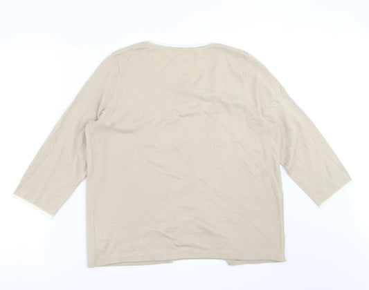 Marks and Spencer Womens Beige Knit Pullover Jumper Size 16