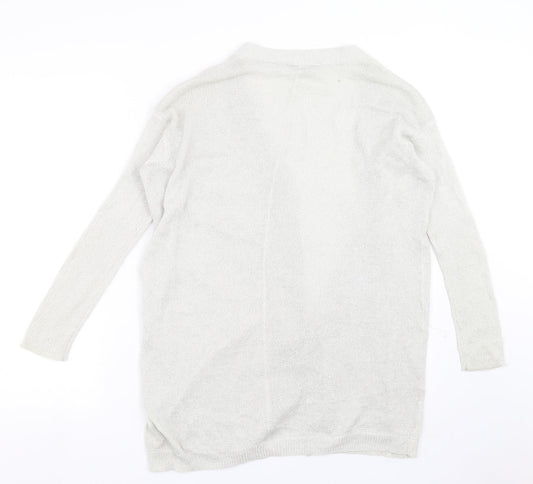 Dorothy Perkins Womens Silver Knit Cardigan Jumper Size 10