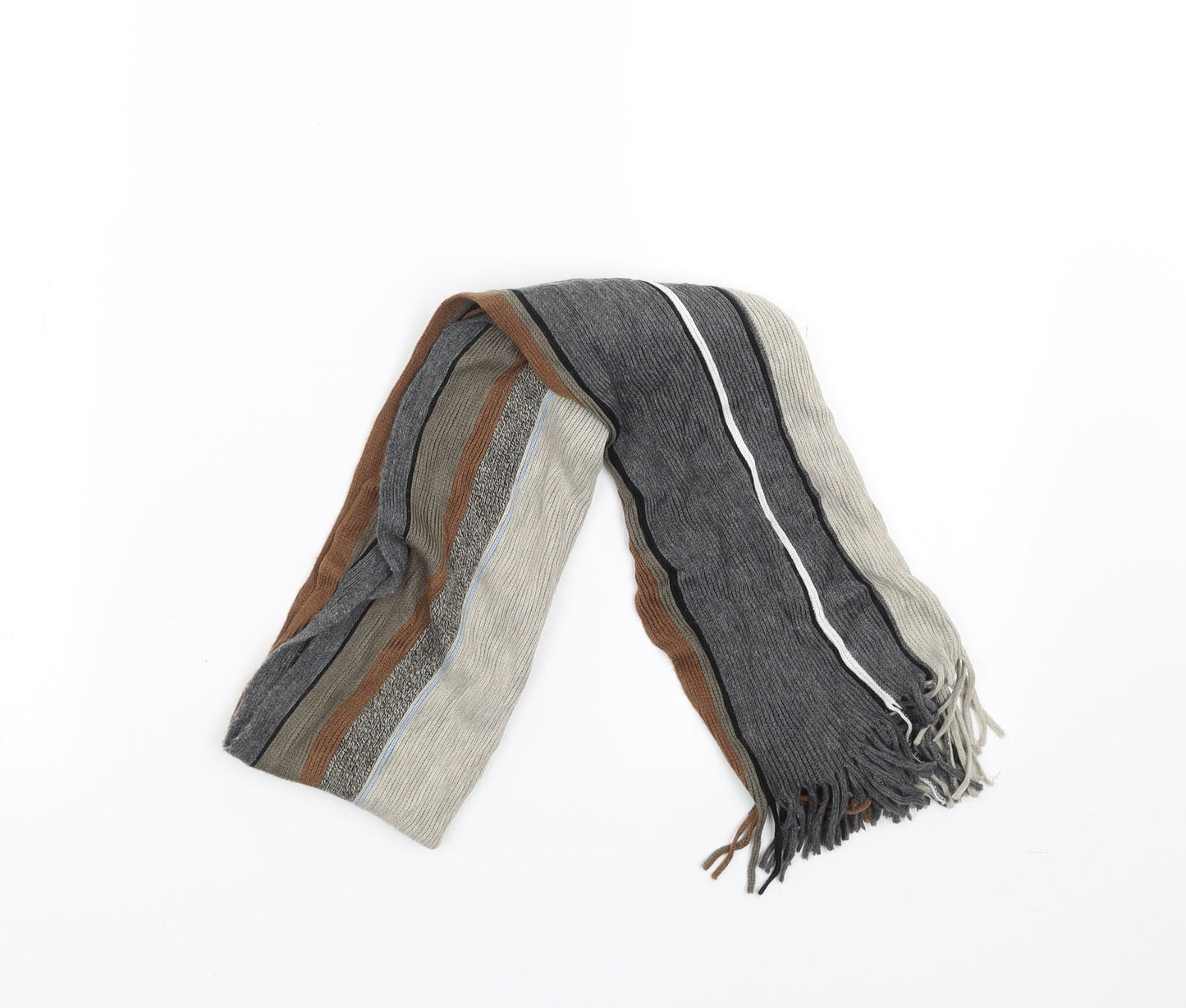 Preworn Womens Brown Striped Scarf