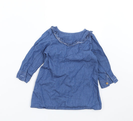 Primark Girls Blue Denim Shirt Dress Size 6-9 Months