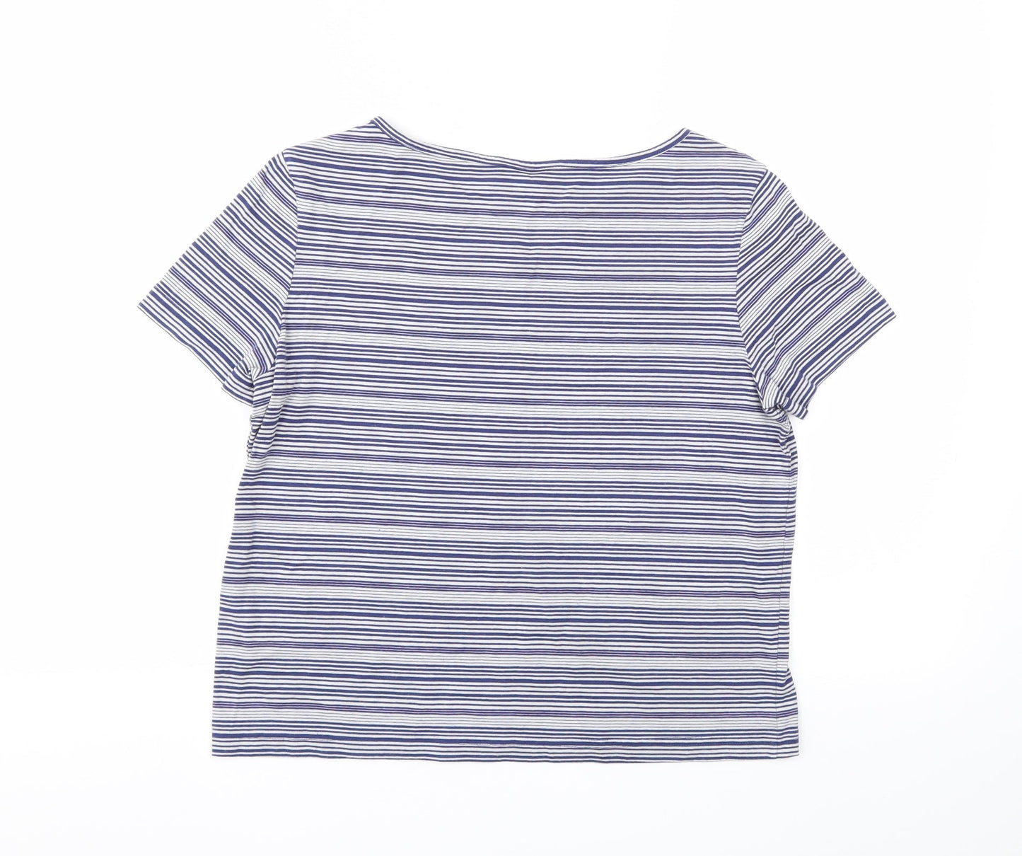 Jack Wills Womens Blue Striped Basic Polo Size 10