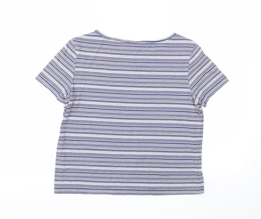 Jack Wills Womens Blue Striped  Basic Polo Size 10