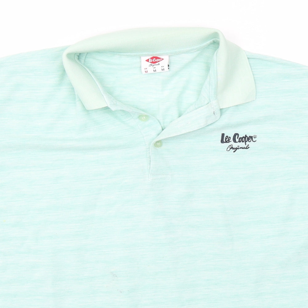 Lee Cooper Mens Green Polo Size M