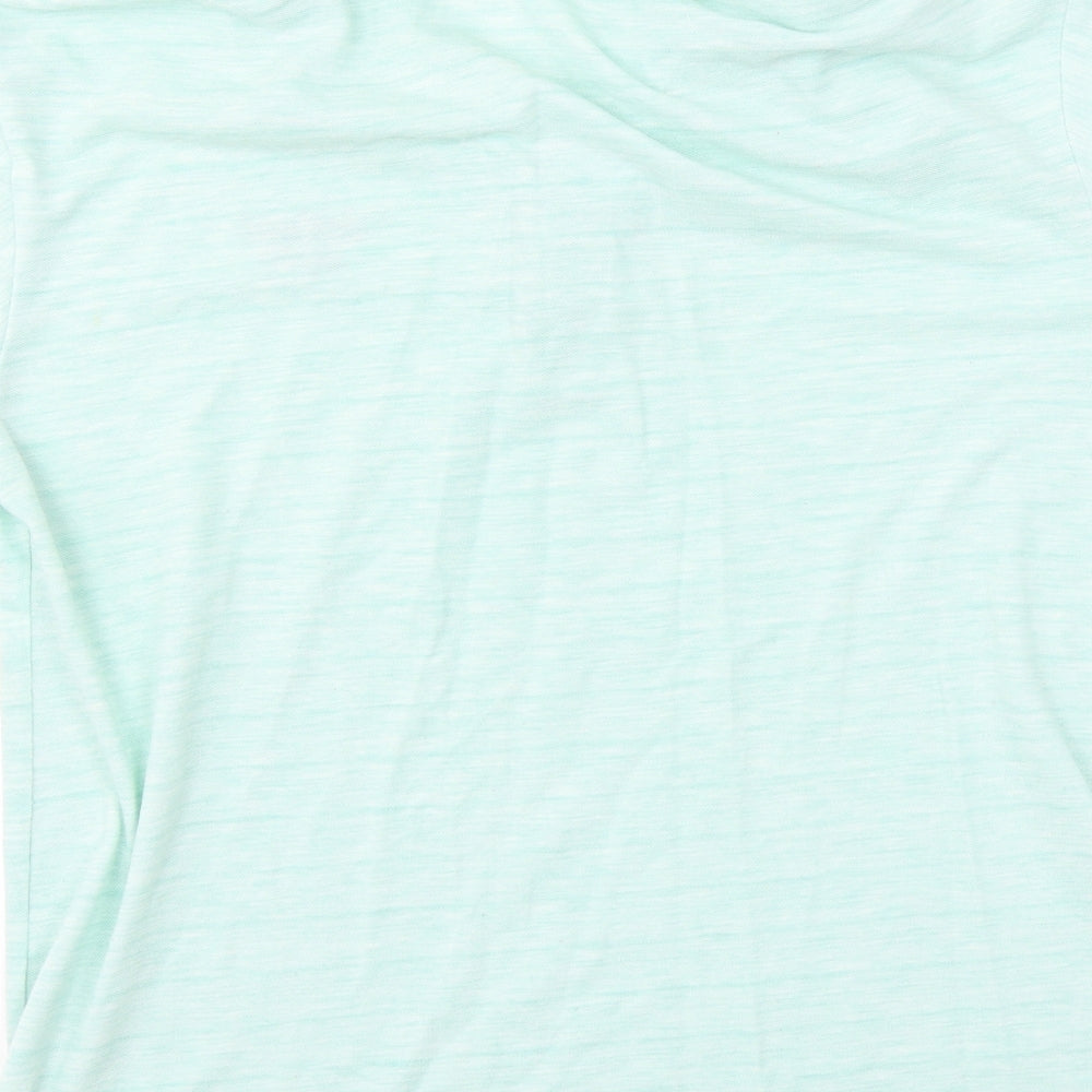 Brand and care label for Lee Cooper men’s green polo, size M