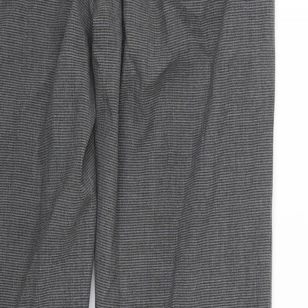 Matalam Mens Grey Houndstooth Trousers Size 30 in L24 in