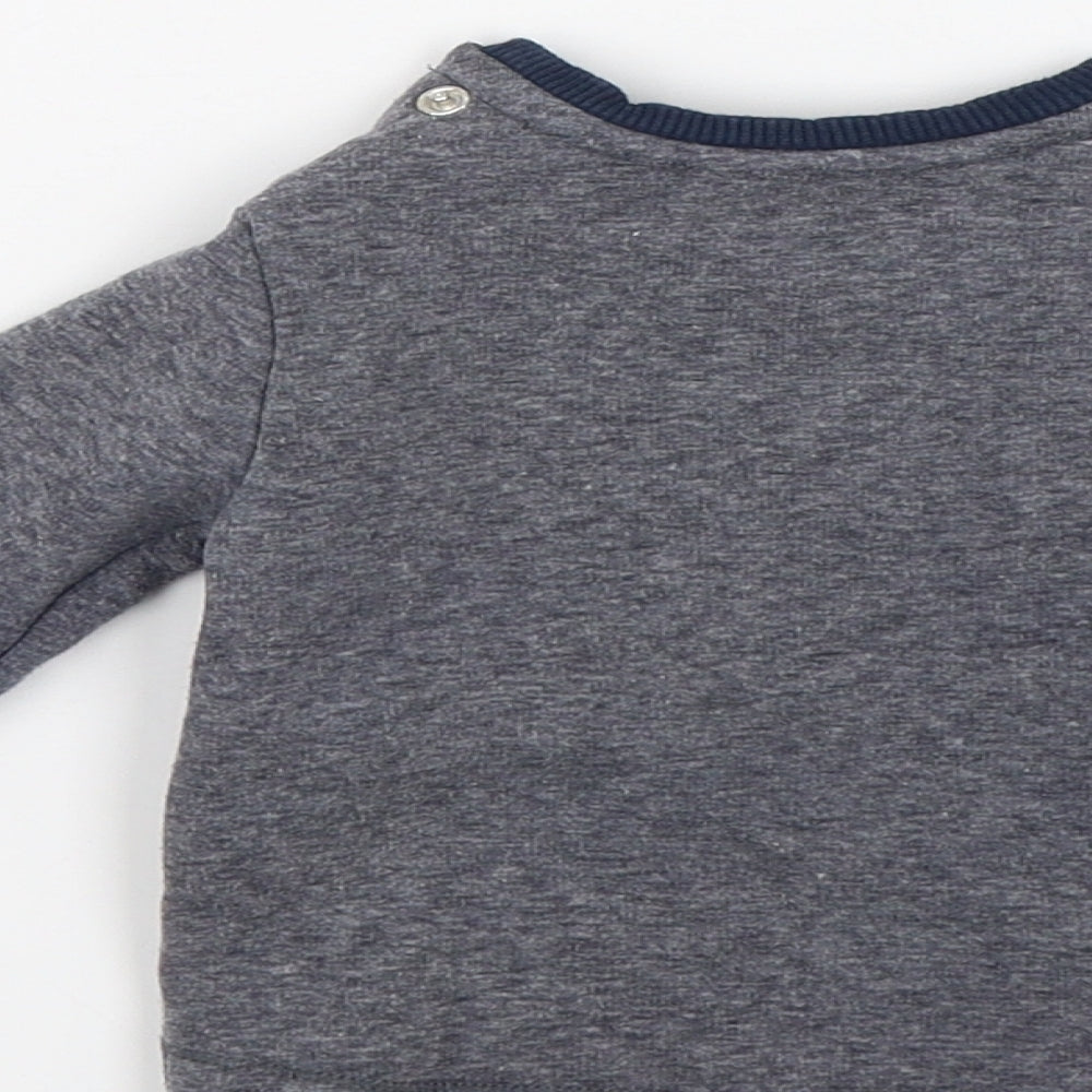 Brand and care label for George Baby Grey jumper, size 3-6, Months - Dinosaur