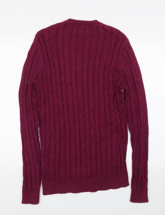 Bernard Weatherhill Womens Purple Knit Pullover Jumper Size S