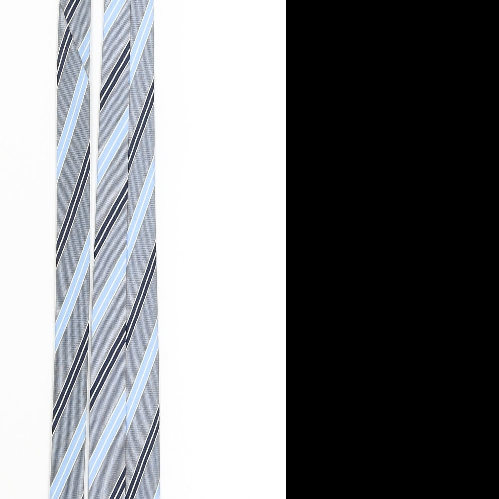 George Mens Blue Striped Tie One Size