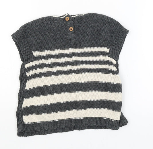 NEXT Baby Grey Striped Pullover Jumper Size 9-12 Months