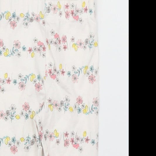 George Girls Beige Floral Capri Leggings Size 3-6 Months