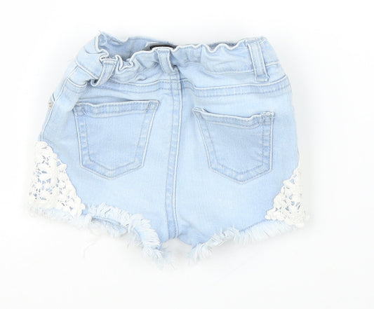 Primark Girls Blue Denim Capri Trousers Size 9 Months - Shorts