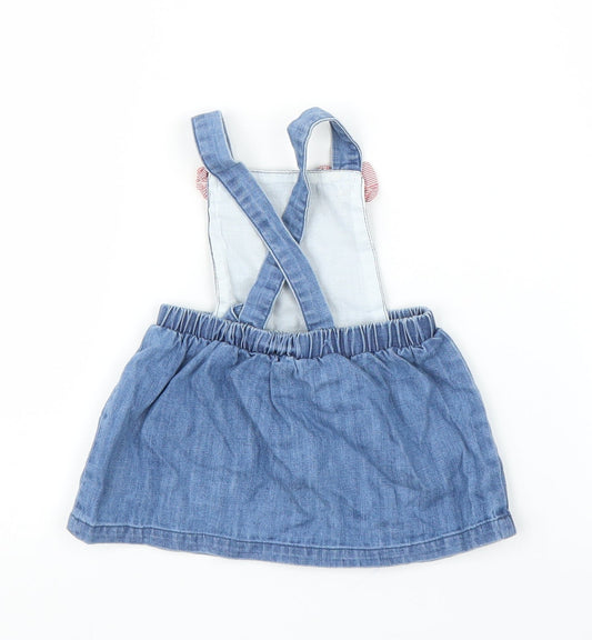 Matalan Girls Blue Denim Pinafore/Dungaree Dress Size 0-3 Months