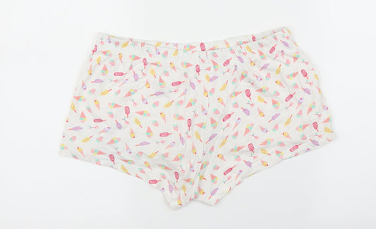 Primark Womens White Cut-Off Shorts Size XS