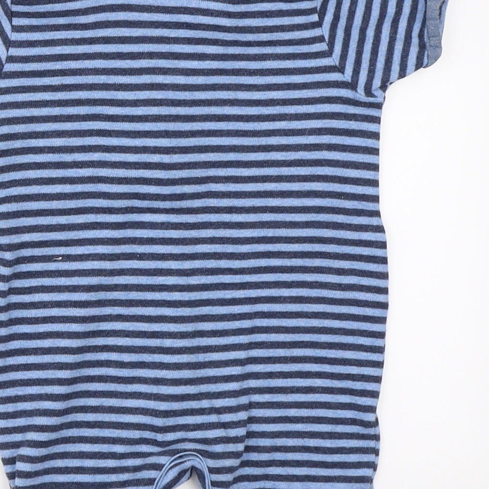 George Boys Blue Striped Romper One-Piece Size 6-9 Months