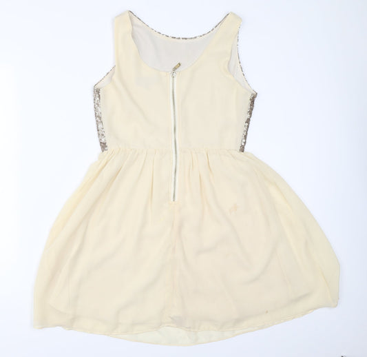 Rubee B Womens Beige Skater Dress Size 10