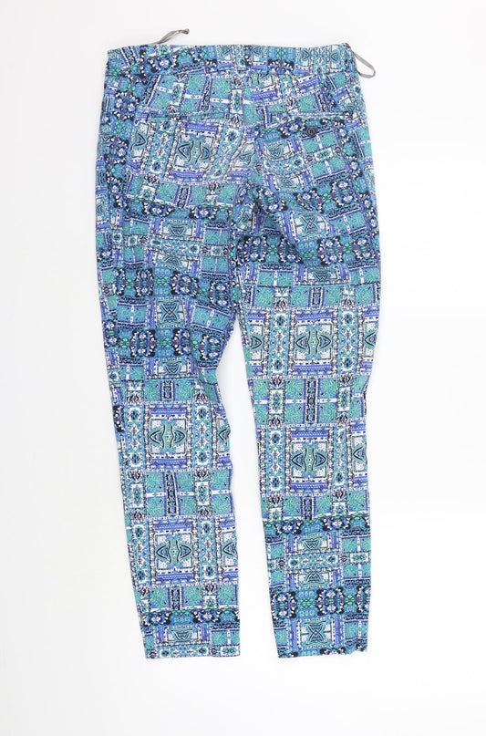 Sussan Womens Blue Geometric Sweatpants Trousers Size 8 L28 in
