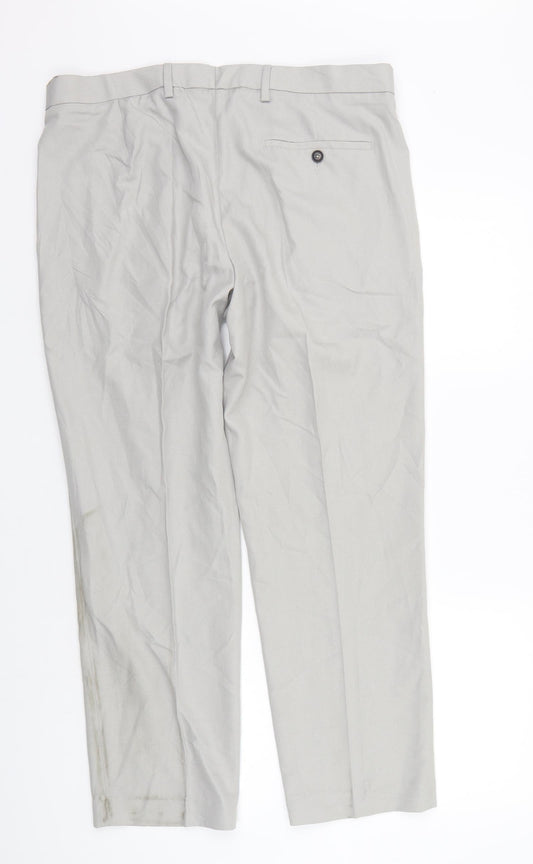 Marks and Spencer Mens Grey Suit Trousers Size 36 L29 in - washable mark