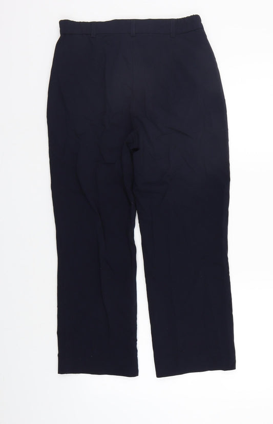 Marks and Spencer Womens Blue Houndstooth Trousers Size 8 L23 in