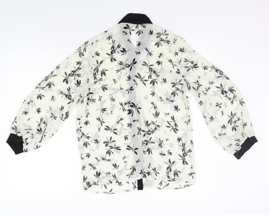 Atmopshere Womens White Floral Basic Button-Up Size 10