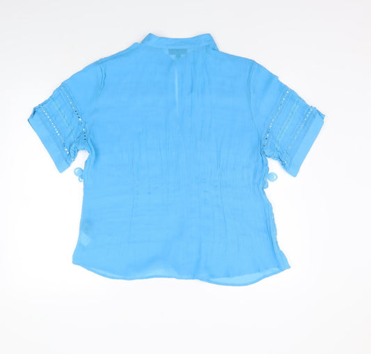 antonino philosophy Womens Blue Basic Button-Up Size 18 - SEQUIN