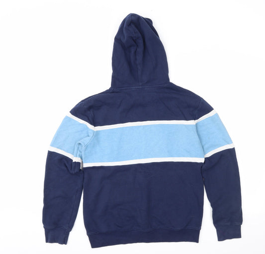 H&M Girls Blue Colourblock Pullover Hoodie Size 11-12 Years