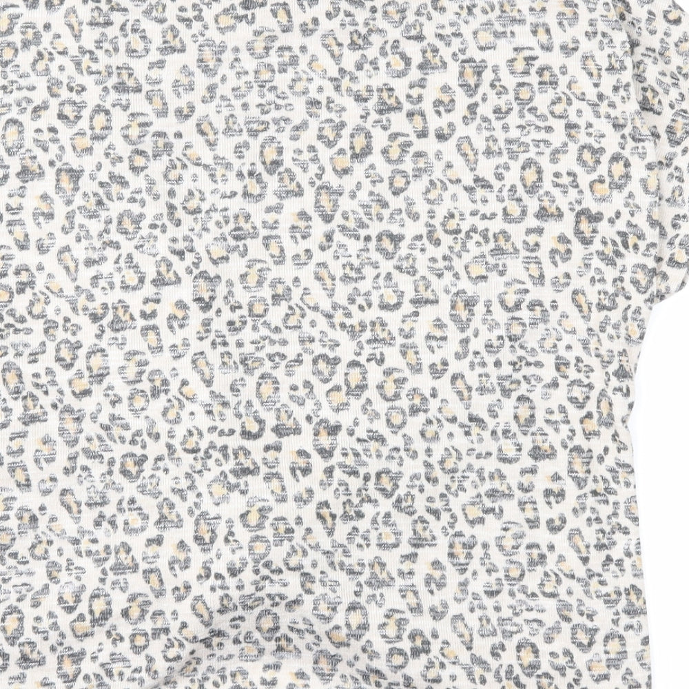 New Look Womens Beige Animal Print Basic Blouse Size M
