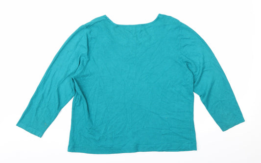 Per Una Womens Green Pullover Jumper Size 16