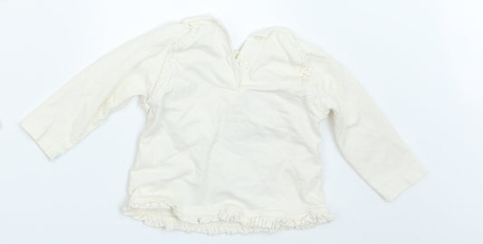 Mini Club Girls Ivory Basic T-Shirt Size 6-9 Months