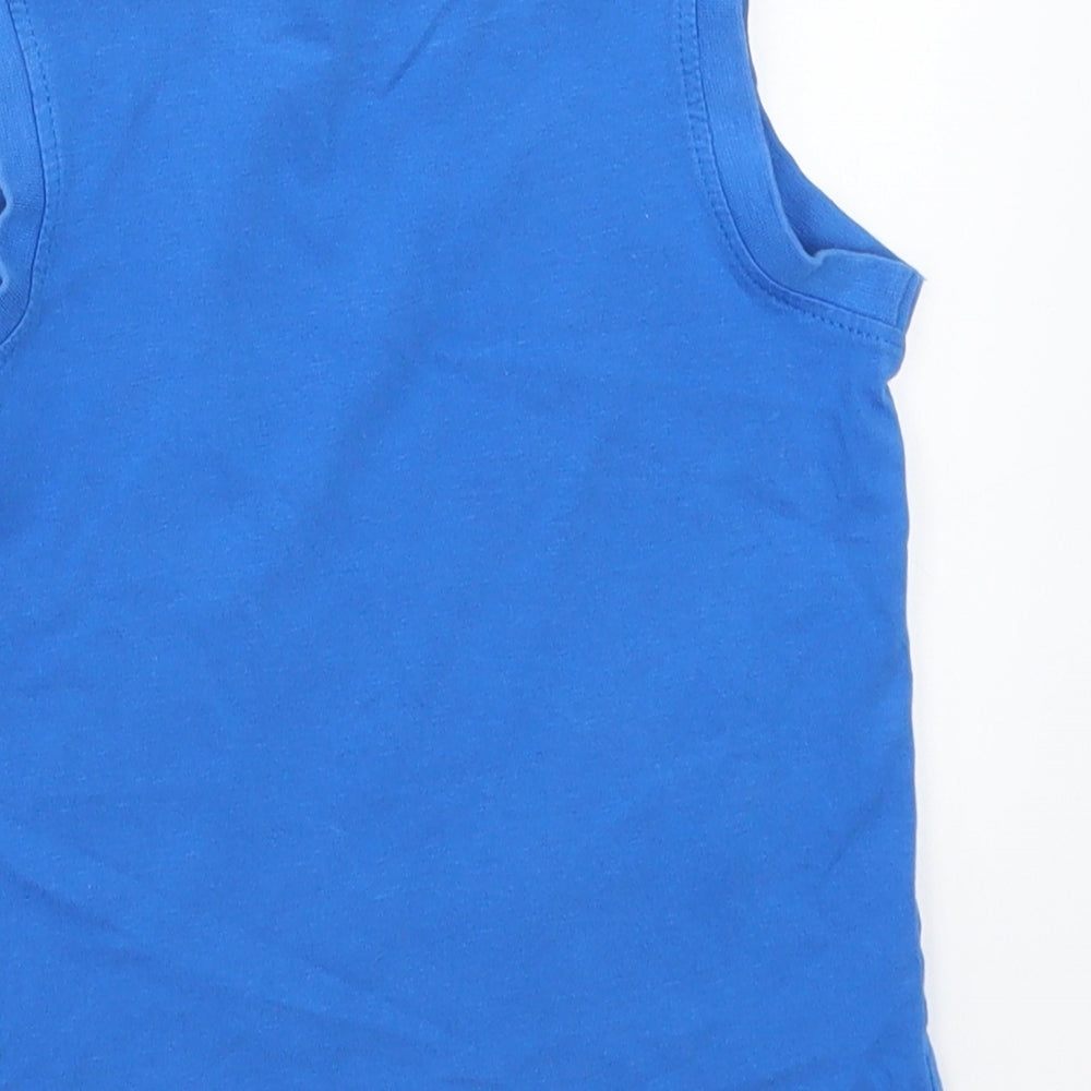 Brand and care label for Preworn girls’ blue basic tank, size 3, years - teenage mutant ninja turtles