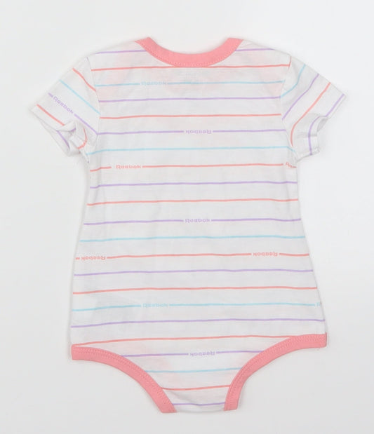 Reebok Girls Multicoloured Striped Babygrow One-Piece Size 0-3 Months