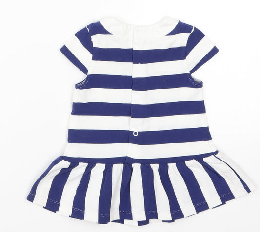 Mayoral Girls Blue Striped Basic T-Shirt Size 3-6 Months