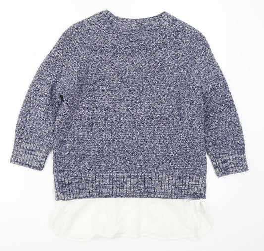 H&M Womens Blue Knit Pullover Jumper Size 10