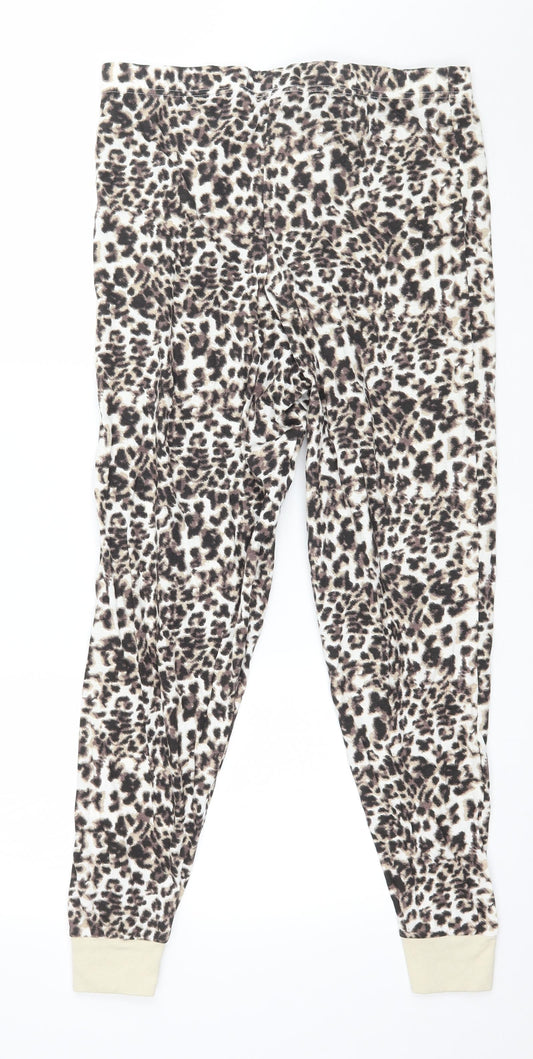 Avon Womens Brown Animal Print Jersey Capri Pyjama Pants Size 12