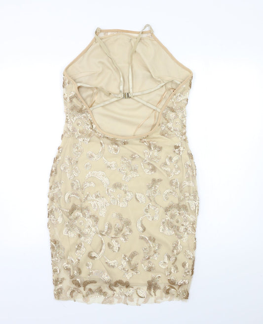 Nanana Womens Beige Floral Bodycon Size 10