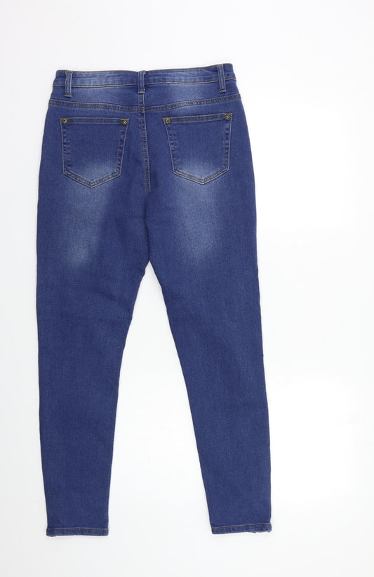 PRETTYLITTLETHING Womens Blue Denim Skinny Jeans Size 10 L26 in