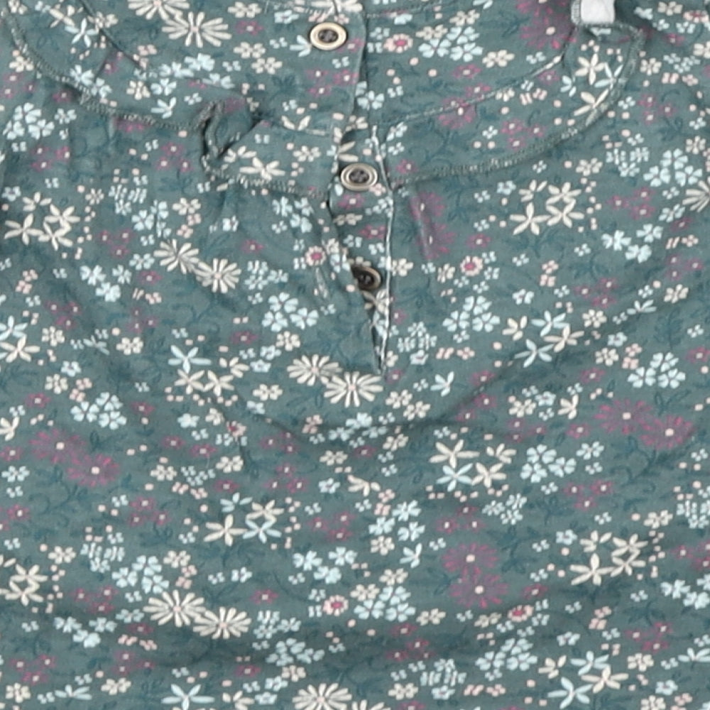 Brand and care label for George girls’ green floral a-line, size 3-6, months