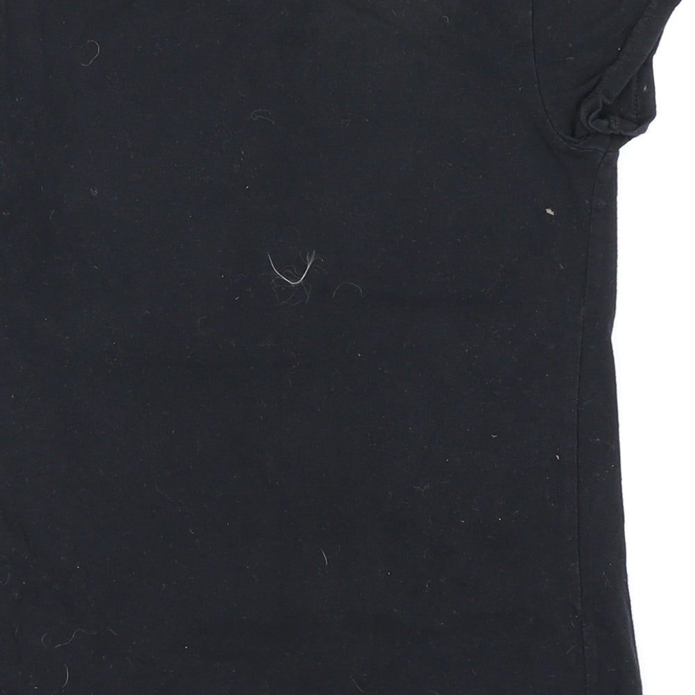 Miss E-vie Girls Black Basic T-Shirt Size 9-10 Years