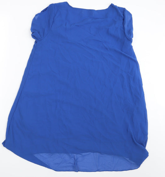 Ailaiduo Womens Blue Basic Blouse Size L