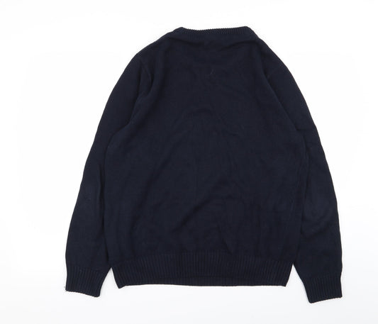 Easy Mens Blue Pullover Jumper Size M