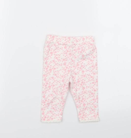 Asda George Girls Multicoloured Floral Jogger Trousers Size 3-6 Months - leggings